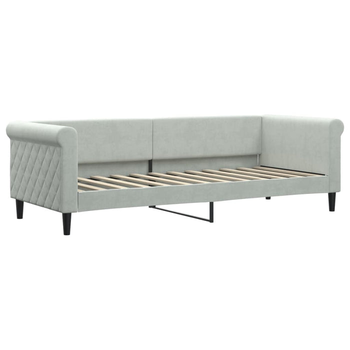 Divano Letto con Letto Estraibile-Sofa Letto-Daybed Grigio Chiaro 80x200 Velluto 848801