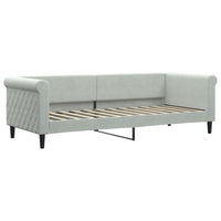 Divano Letto con Letto Estraibile Grigio Chiaro 80x200 Velluto