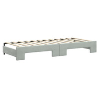 Divano Letto con Letto Estraibile Grigio Chiaro 80x200 Velluto
