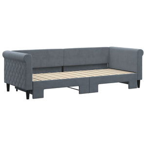 Divano Letto con Letto Estraibile Grigio Scuro 80x200cm Velluto 3197765