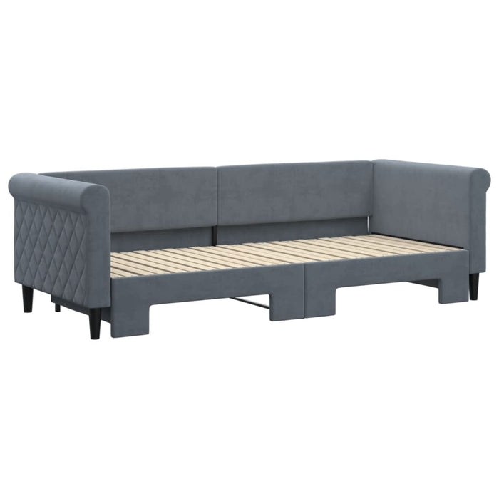 Divano Letto con Letto Estraibile Grigio Scuro 80x200cm Velluto 3197765