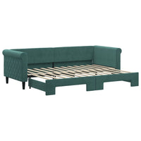 Divano Letto con Letto Estraibile Verde Scuro 80x200cm Velluto 3197766