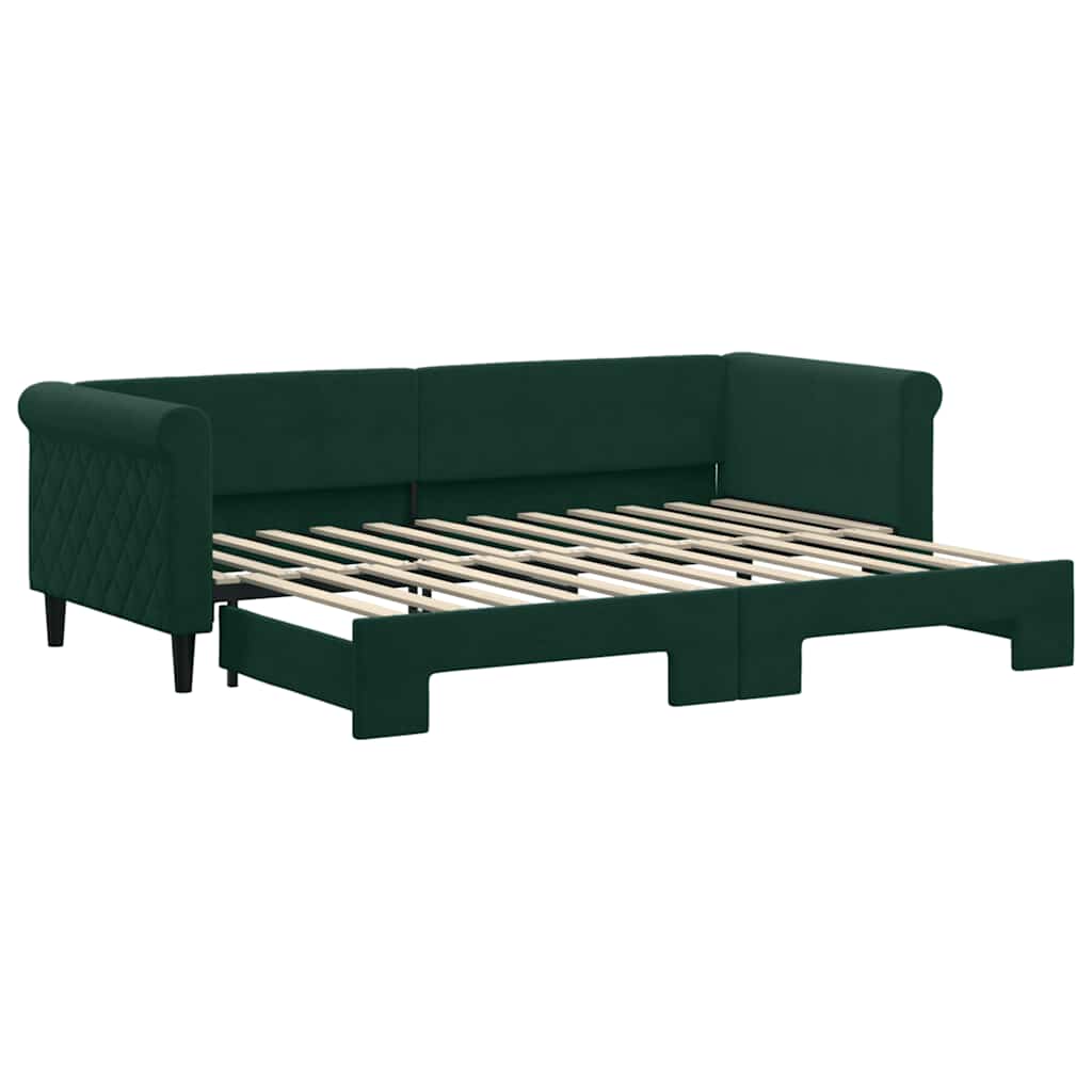 Divano Letto con Letto Estraibile-Sofa Letto-Daybed Verde Scuro 80x200cm Velluto 611137