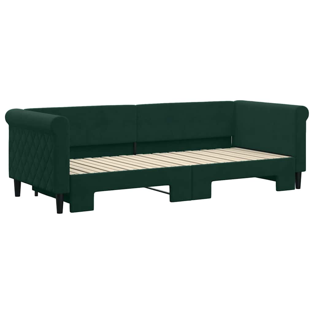 Divano Letto con Letto Estraibile-Sofa Letto-Daybed Verde Scuro 80x200cm Velluto 611137