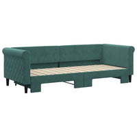 Divano Letto con Letto Estraibile Verde Scuro 80x200cm Velluto 3197766