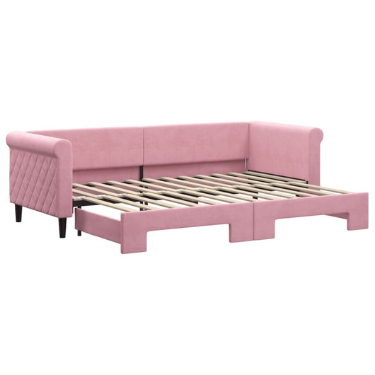 Divano Letto con Letto Estraibile Rosa 80x200 cm in Velluto 3197767