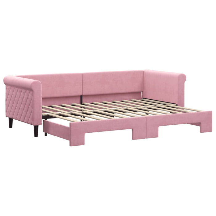 Divano Letto con Letto Estraibile Rosa 80x200 cm in Velluto 3197767