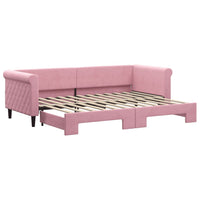 Divano Letto con Letto Estraibile-Sofa Letto-Daybed Rosa 80x200 cm in Velluto 725410