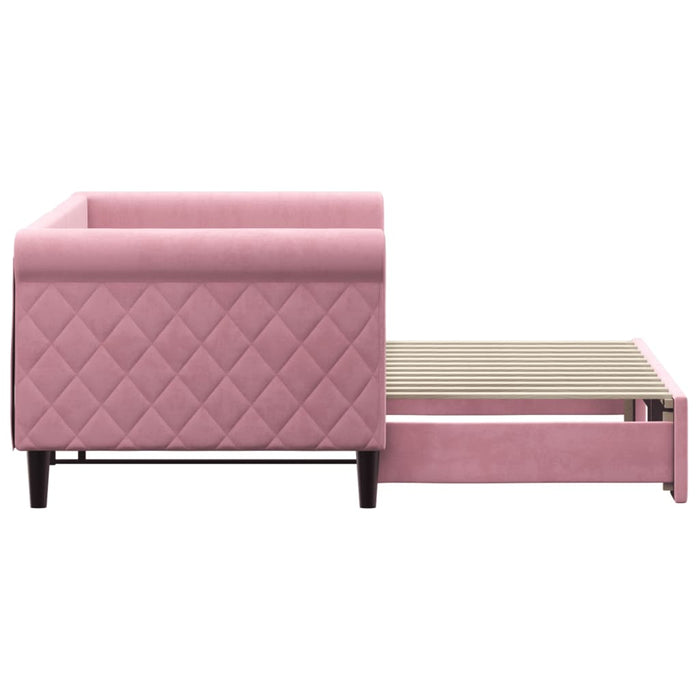 Divano Letto con Letto Estraibile Rosa 80x200 cm in Velluto 3197767