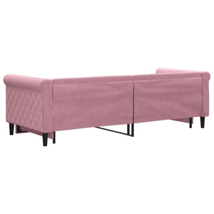 Divano Letto con Letto Estraibile-Sofa Letto-Daybed Rosa 80x200 cm in Velluto 725410
