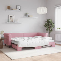 Divano Letto con Letto Estraibile-Sofa Letto-Daybed Rosa 80x200 cm in Velluto 725410