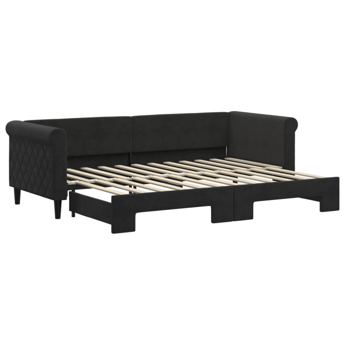 Divano Letto con Letto Estraibile Nero 80x200 cm in Vellutocod mxl 82672