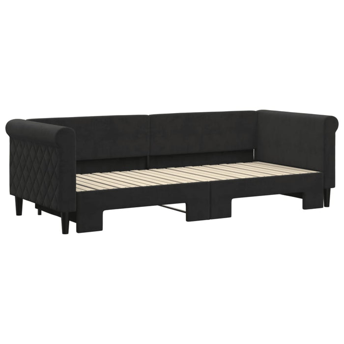 Divano Letto con Letto Estraibile-Sofa Letto-Daybed Nero 80x200 cm in Velluto 331047