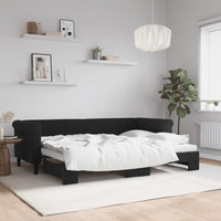 Divano Letto con Letto Estraibile-Sofa Letto-Daybed Nero 80x200 cm in Velluto 331047