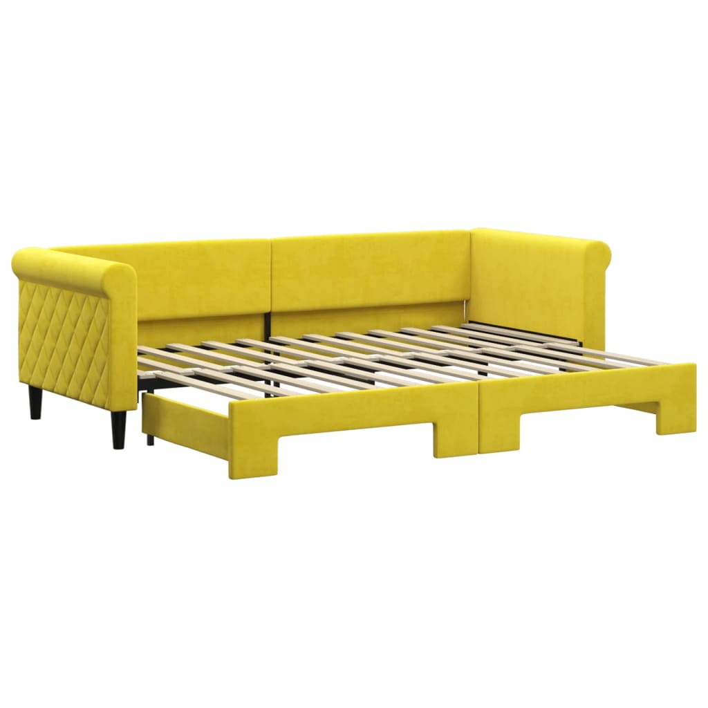Divano Letto con Letto Estraibile Giallo 80x200 cm in Vellutocod mxl 106605