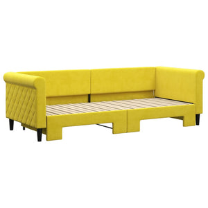 Divano Letto con Letto Estraibile Giallo 80x200 cm in Velluto 3197769