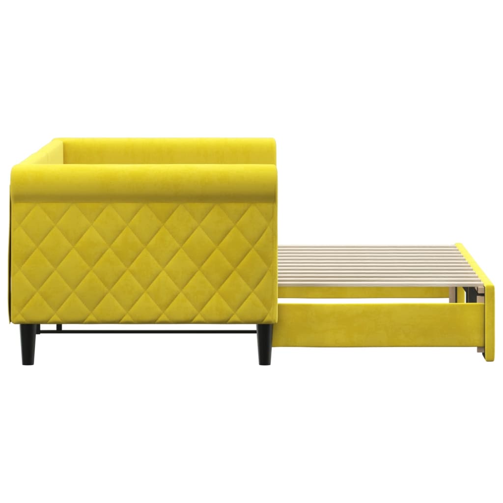 Divano Letto con Letto Estraibile Giallo 80x200 cm in Velluto 3197769