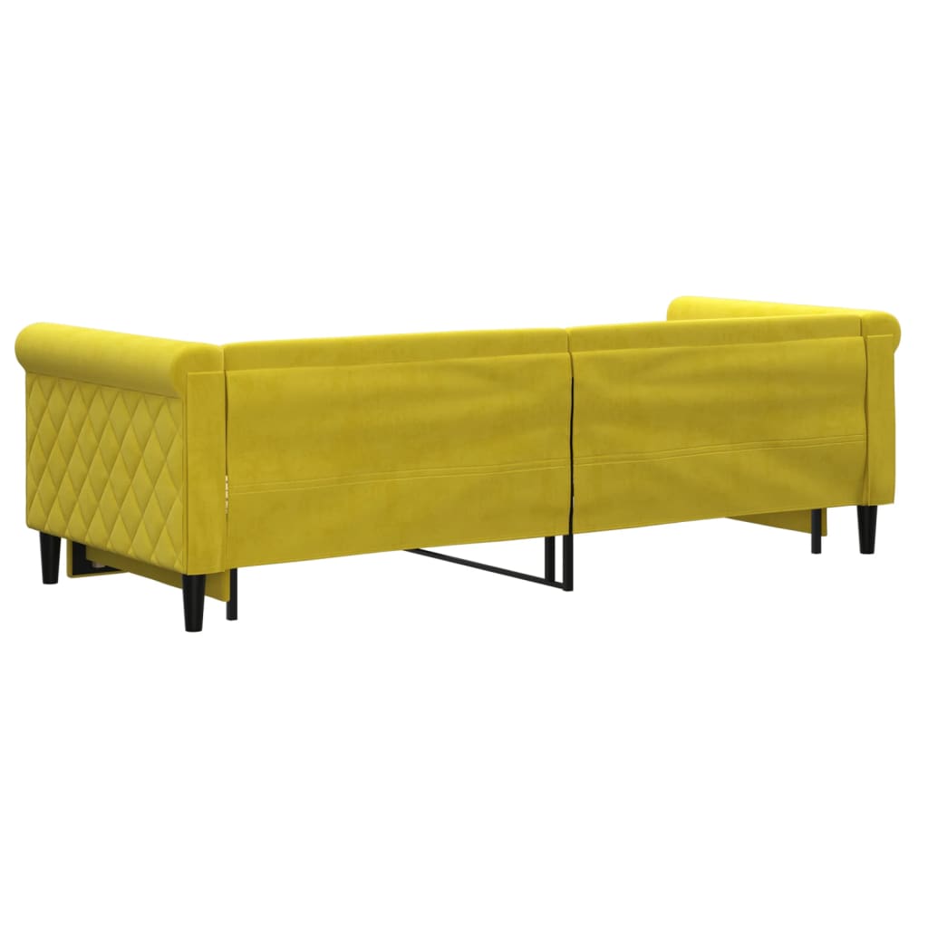 Divano Letto con Letto Estraibile Giallo 80x200 cm in Velluto 3197769