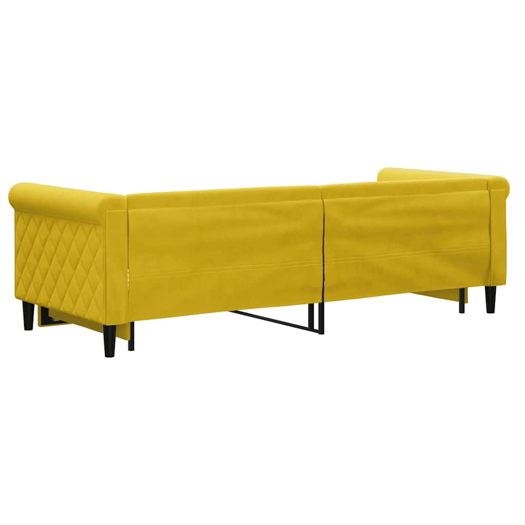 Divano Letto con Letto Estraibile-Sofa Letto-Daybed Giallo 80x200 cm in Velluto 629550