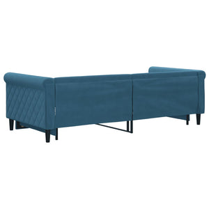Divano Letto con Letto Estraibile Blu 90x200 cm in Velluto