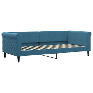 Divano Letto con Letto Estraibile Blu 90x200 cm in Velluto 3197770