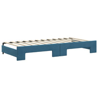 Divano Letto con Letto Estraibile Blu 90x200 cm in Velluto