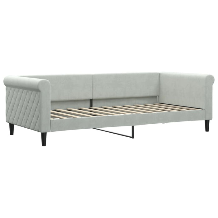 Divano Letto con Letto Estraibile-Sofa Letto-Daybed Grigio Chiaro 90x200 Velluto 325635