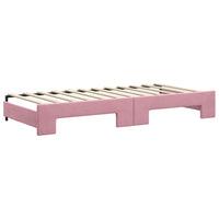 Divano Letto con Letto Estraibile Rosa 90x200 cm in Velluto