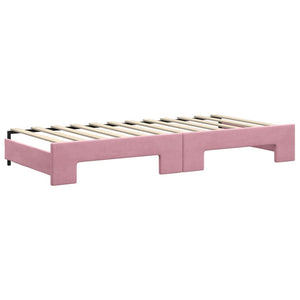 Divano Letto con Letto Estraibile Rosa 90x200 cm in Velluto