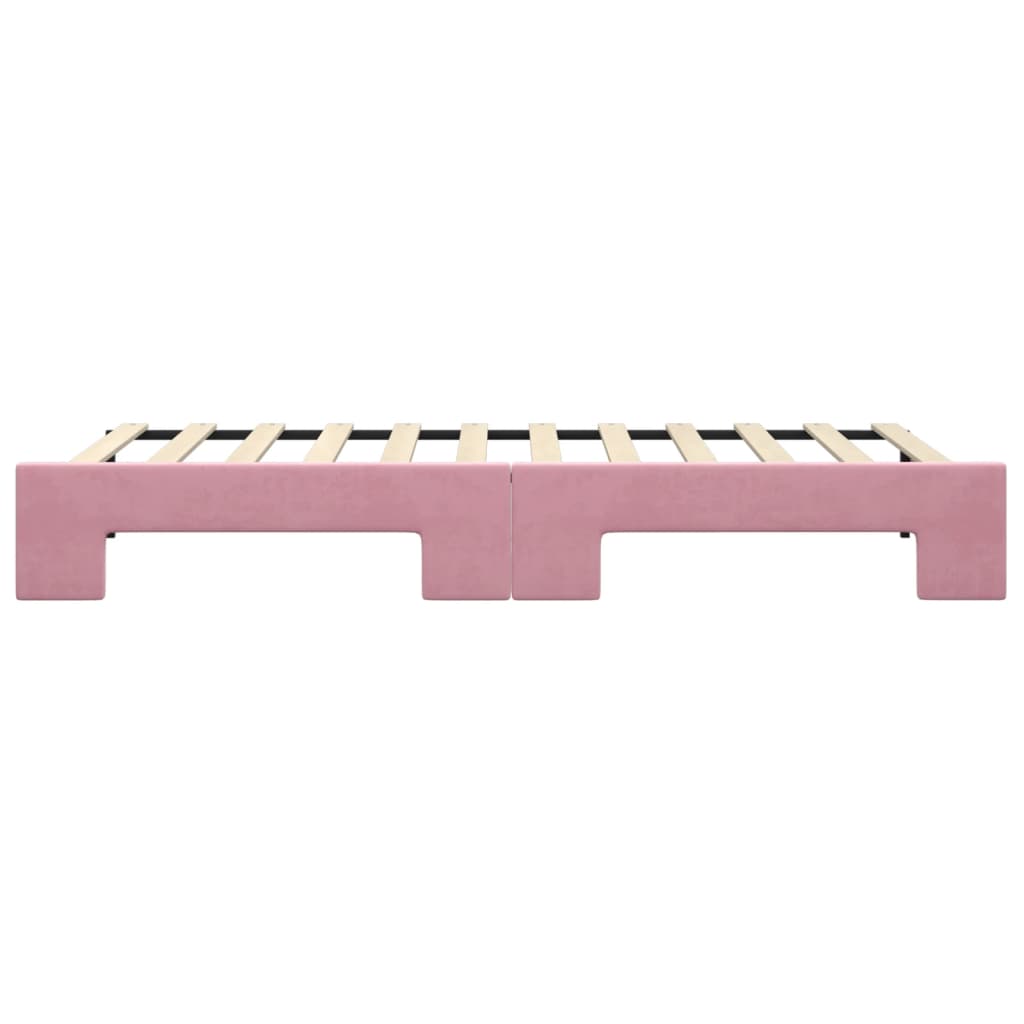 Divano Letto con Letto Estraibile Rosa 90x200 cm in Velluto