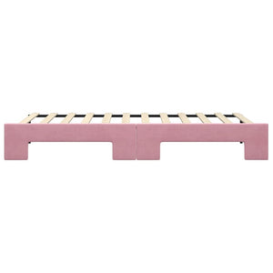 Divano Letto con Letto Estraibile Rosa 90x200 cm in Velluto