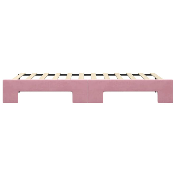 Divano Letto con Letto Estraibile Rosa 90x200 cm in Velluto