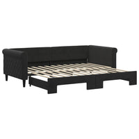 Divano Letto con Letto Estraibile Nero 90x200 cm in Velluto 3197775