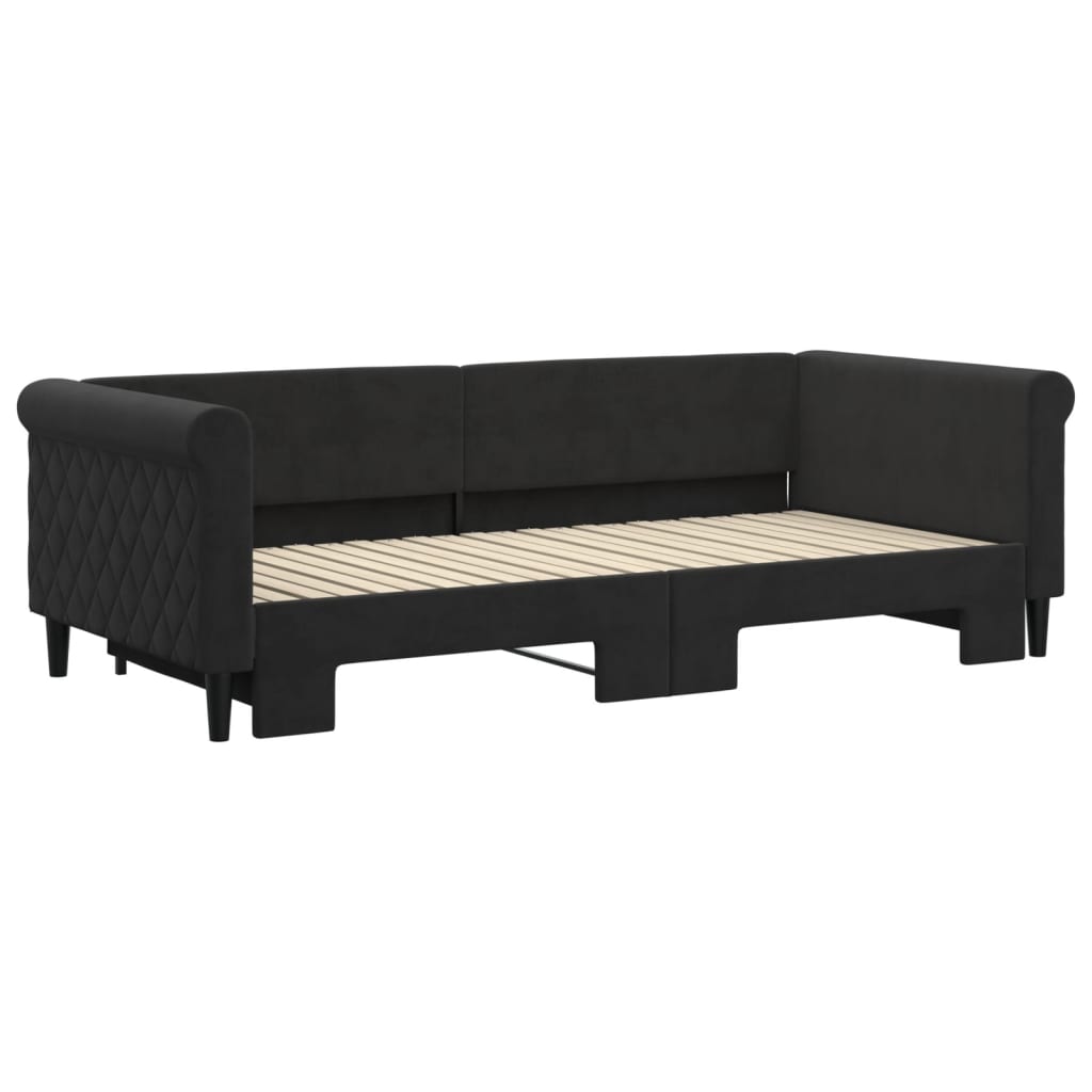 Divano Letto con Letto Estraibile-Sofa Letto-Daybed Nero 90x200 cm in Velluto 714882