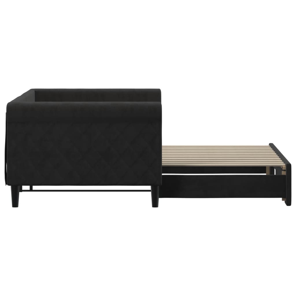 Divano Letto con Letto Estraibile Nero 90x200 cm in Velluto 3197775