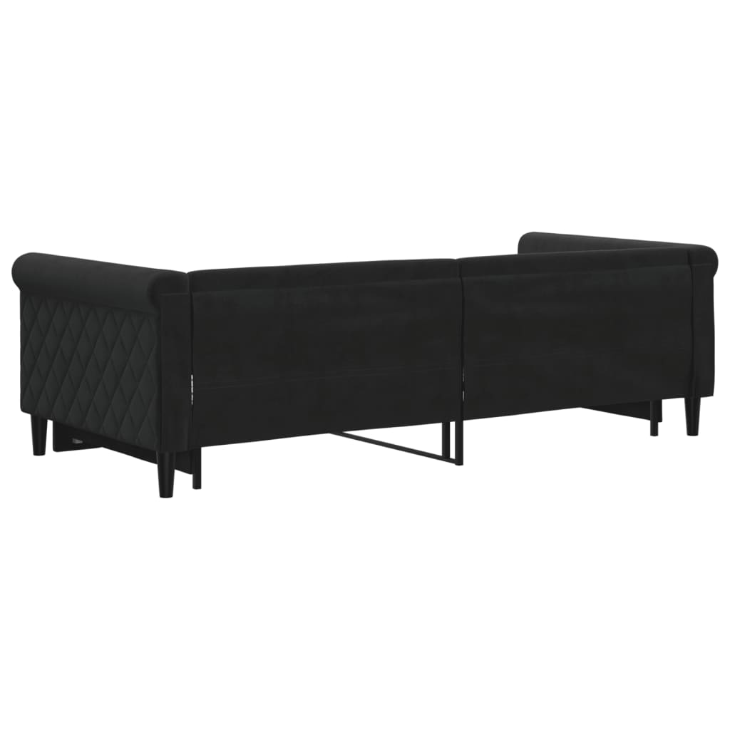 Divano Letto con Letto Estraibile Nero 90x200 cm in Velluto 3197775