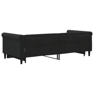 Divano Letto con Letto Estraibile-Sofa Letto-Daybed Nero 90x200 cm in Velluto 714882