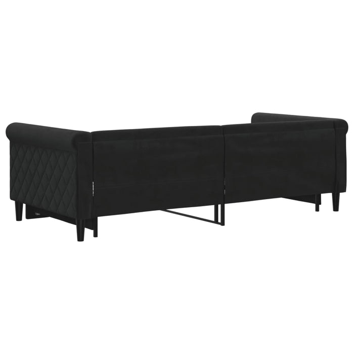 Divano Letto con Letto Estraibile-Sofa Letto-Daybed Nero 90x200 cm in Velluto 714882