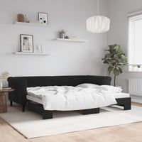 Divano Letto con Letto Estraibile-Sofa Letto-Daybed Nero 90x200 cm in Velluto 714882