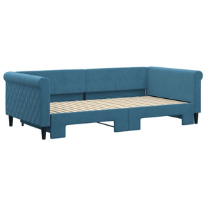 vidaXL Divano Letto con Letto Estraibile Blu 100x200 cm in Velluto