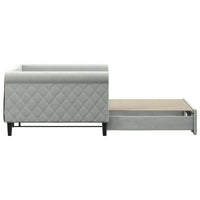 Divano Letto con Letto Estraibile Grigio Chiaro 100x200 Velluto 3197778