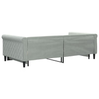 Divano Letto con Letto Estraibile Grigio Chiaro 100x200 Velluto