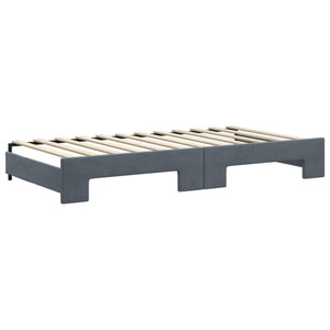 Divano Letto con Letto Estraibile Grigio Scuro 100x200 Velluto 3197779