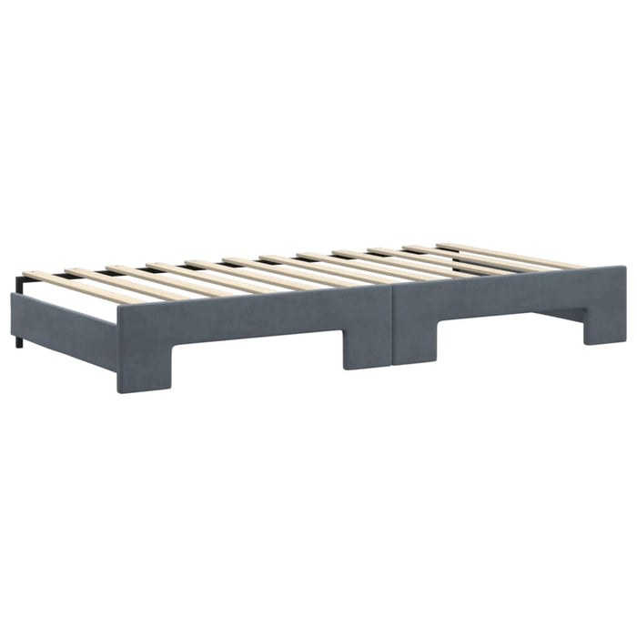 Divano Letto con Letto Estraibile Grigio Scuro 100x200 Velluto 3197779