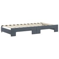 Divano Letto con Letto Estraibile Grigio Scuro 100x200 Velluto