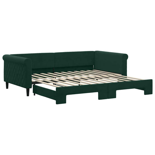 Divano Letto con Letto Estraibile-Sofa Letto-Daybed Verde Scuro 100x200cm Velluto 621444