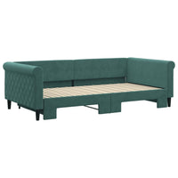 vidaXL Divano Letto con Letto Estraibile Verde Scuro 100x200cm Velluto