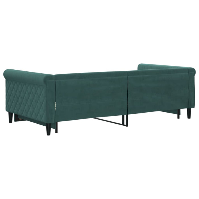 Divano Letto con Letto Estraibile Verde Scuro 100x200cm Velluto 3197780