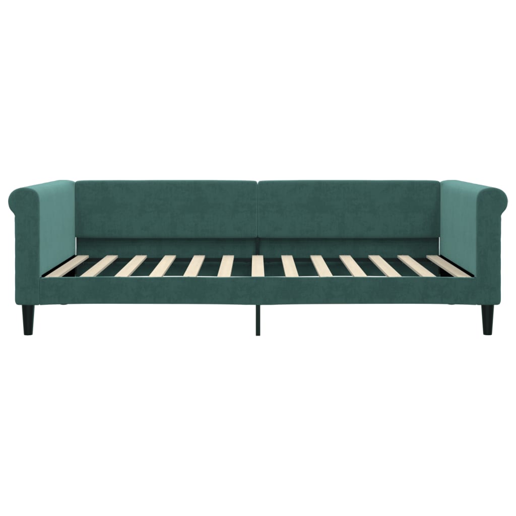 vidaXL Divano Letto con Letto Estraibile Verde Scuro 100x200cm Velluto