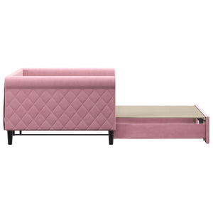 Divano Letto con Letto Estraibile Rosa 100x200 cm in Velluto